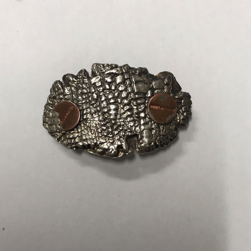 Handmade alligator skin pendant for leather cuff